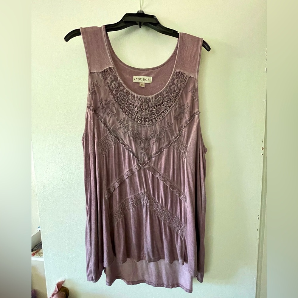 Knox Rose Sleeveless tunic/long top in plum